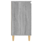Minimalistisch dressoir van bewerkt hout in grijs sonoma - Dressoirs & buffetkasten