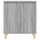 Minimalistisch dressoir van bewerkt hout in grijs sonoma - Dressoirs & buffetkasten