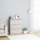 Minimalistisch dressoir van bewerkt hout met opbergruimte - Betongrijs / 1 - Dressoirs & buffetkasten