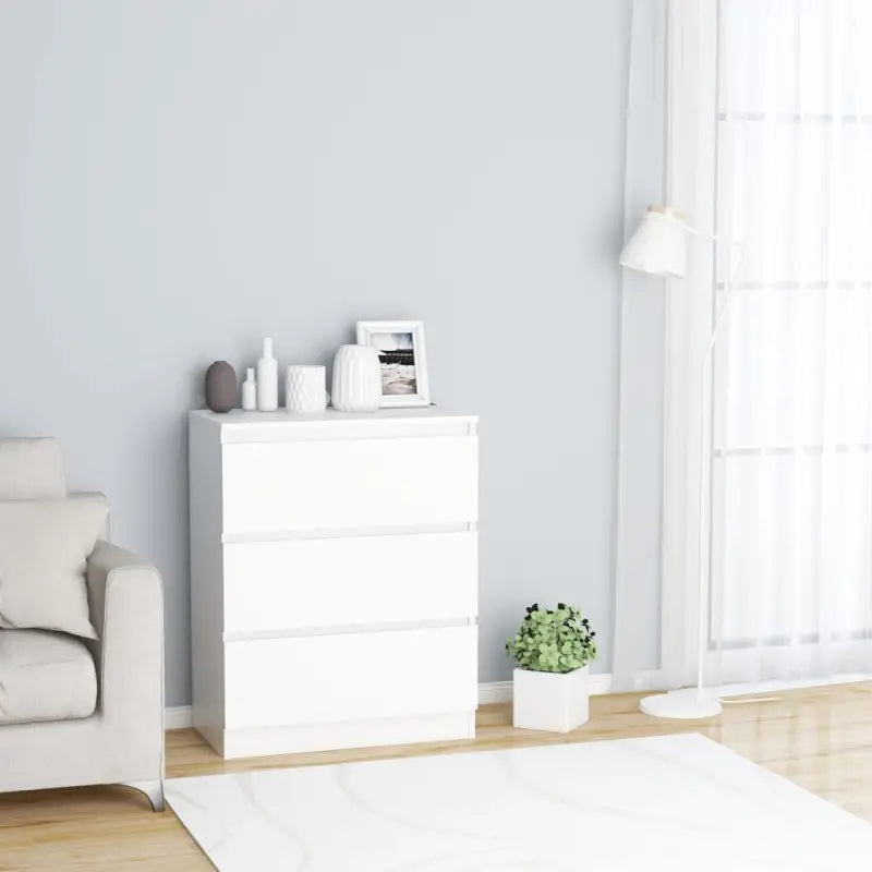 Minimalistisch dressoir van bewerkt hout met opbergruimte - Wit / 1 - Dressoirs & buffetkasten