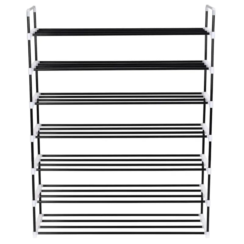 Minimalistisch schoenenrek met metalen buisframe voor praktische opbergruimte - Zwart / 1 - Schoenenrekken
