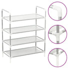 Minimalistisch schoenenrek met metalen frame en nonwoven stof vulling - Zilver / 60 x 29 x 71 cm / 1 - Schoenenrekken