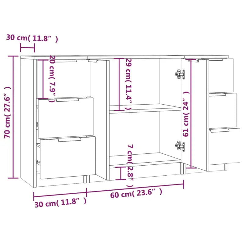 Minimalistische Dressoirs van bewerkt hout gemakkelijk schoon - Dressoirs & buffetkasten