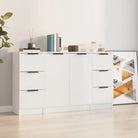 Minimalistische Dressoirs van bewerkt hout gemakkelijk schoon - Wit / 3 - Dressoirs & buffetkasten