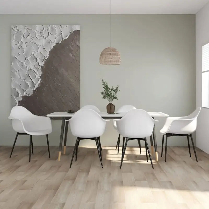 Minimalistische eetkamerstoelen van polypropyleen voor een eigentijdse uitstraling - Wit / 6 - Eetkamerstoelen