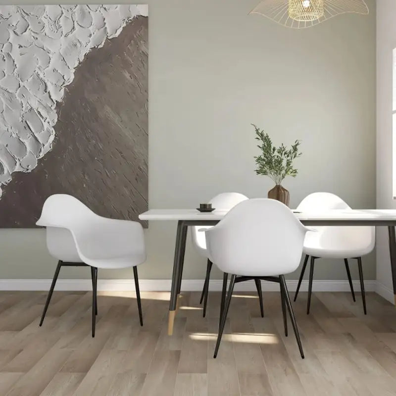 Minimalistische eetkamerstoelen van polypropyleen voor een eigentijdse uitstraling - Wit / 4 - Eetkamerstoelen
