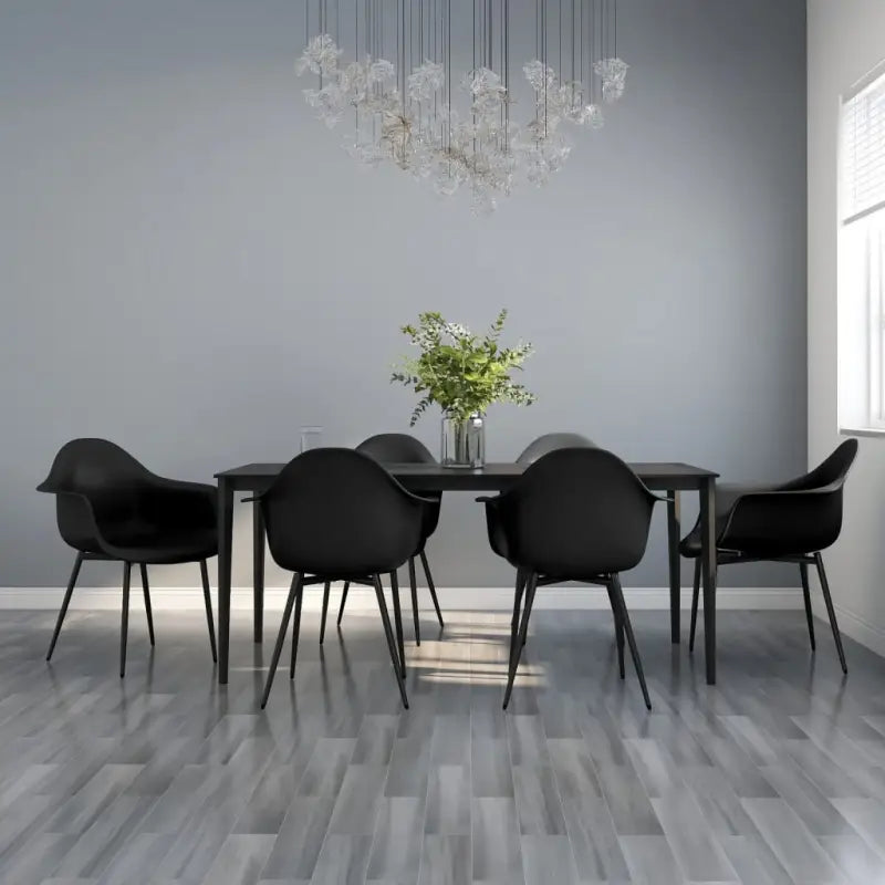 Minimalistische eetkamerstoelen van polypropyleen voor een eigentijdse uitstraling - Zwart / 6 - Eetkamerstoelen