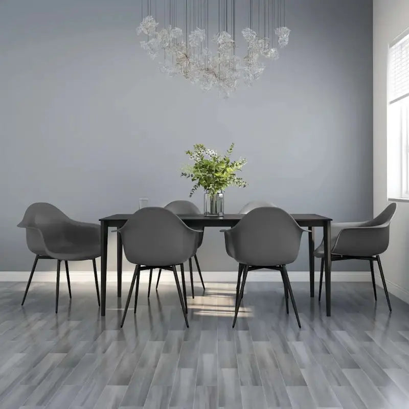 Minimalistische eetkamerstoelen van polypropyleen voor een eigentijdse uitstraling - Grijs / 6 - Eetkamerstoelen