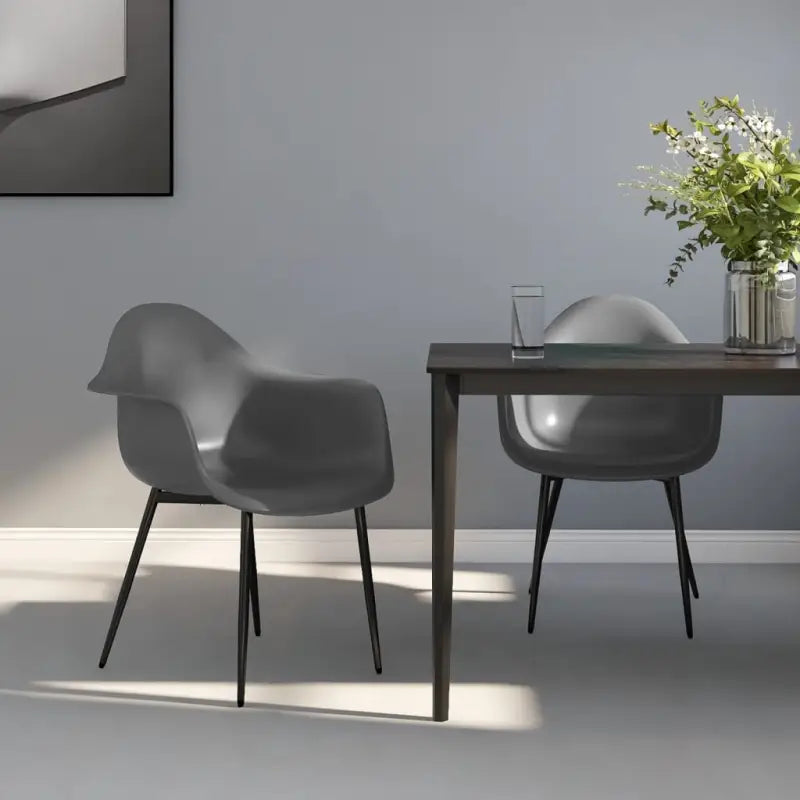 Minimalistische eetkamerstoelen van polypropyleen voor een eigentijdse uitstraling - Grijs / 2 - Eetkamerstoelen
