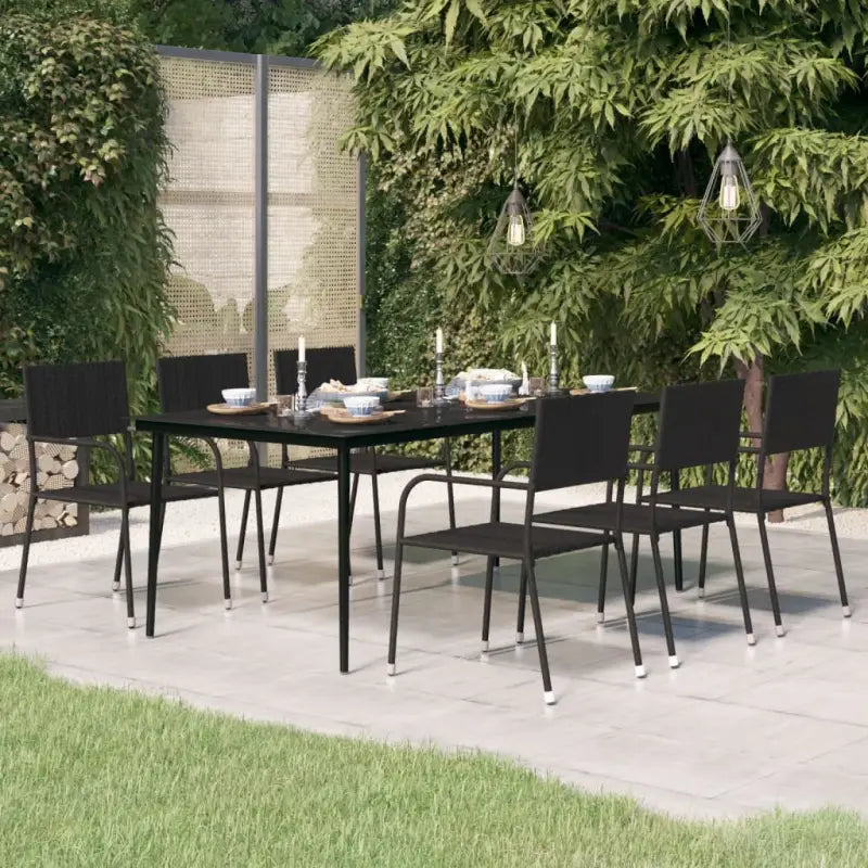 Minimalistische stalen en glazen tuintafel voor buitengebruik - Tuintafels
