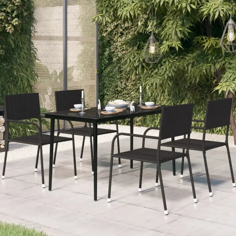 Minimalistische stalen en glazen tuintafel voor buitengebruik - 140 x 70 x 74 cm / 1 - Tuintafels