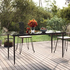 Minimalistische stalen en glazen tuintafel voor buitengebruik - 160 x 80 x 74 cm / 1 - Tuintafels