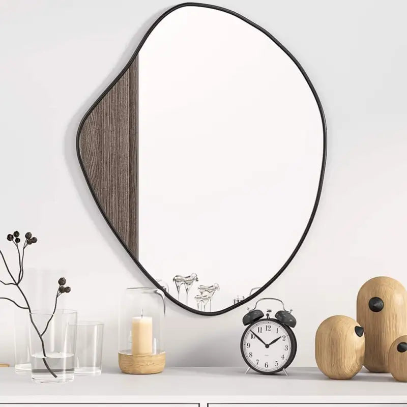 Minimalistische wandspiegel met duidelijke weerspiegeling voor je interieur - Zwart / 60 x 50 cm / 1 - Spiegels