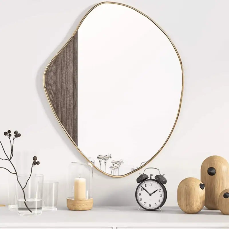 Minimalistische wandspiegel met duidelijke weerspiegeling voor je interieur - Goud / 60 x 50 cm / 1 - Spiegels