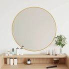 Minimalistische wandspiegel met duidelijke weerspiegeling en duurzaam PVC frame - Goud / Ø 60 cm / 1 - Spiegels