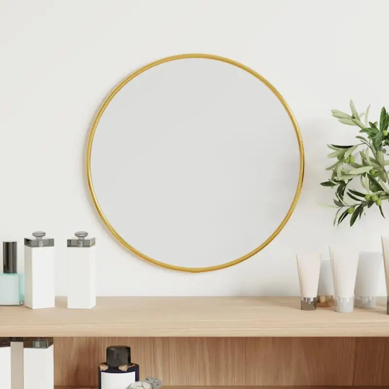 Minimalistische wandspiegel met duidelijke weerspiegeling en duurzaam PVC frame - Goud / Ø 30 cm / 1 - Spiegels