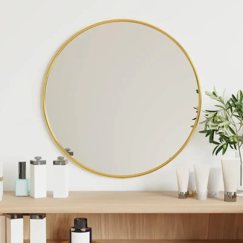 Minimalistische wandspiegel met duidelijke weerspiegeling en duurzaam PVC frame - Goud / Ø 40 cm / 1 - Spiegels