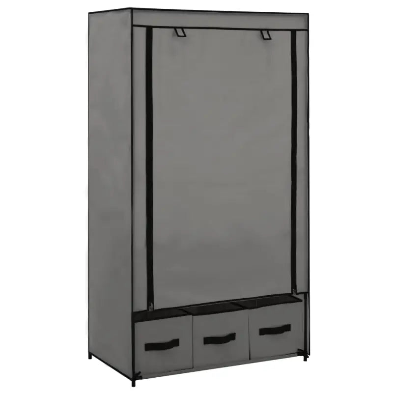 Mobiele kledingkast met nonwoven stof en kunststof connectors - Grijs / 1 - Kledingkasten