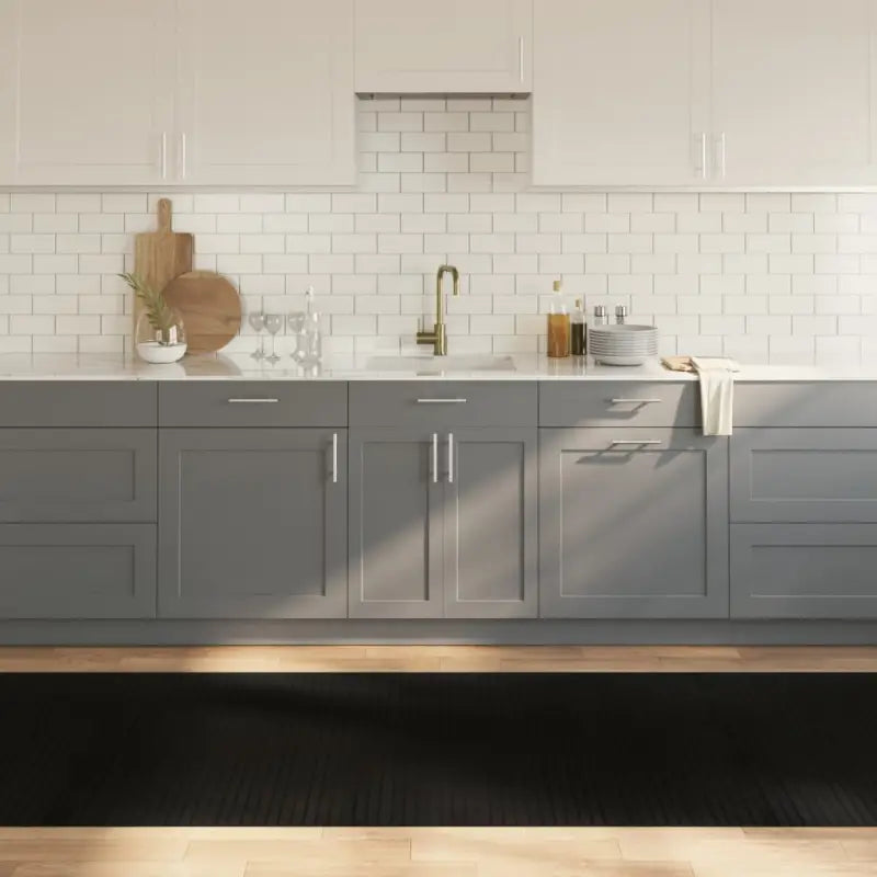 Modern bamboe vloerkleed in neutrale kleuren voor een natuurlijke uitstraling - Zwart / 100 x 300 cm - Vloerkleden