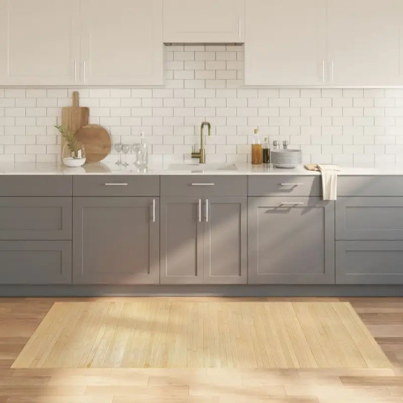 Modern bamboe vloerkleed in neutrale kleuren voor een natuurlijke uitstraling - lichtnaturel / 100 x 200 cm