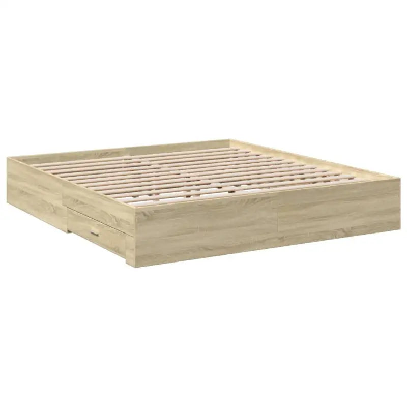 Modern bedframe met lades van bewerkt hout voor een eigentijdse slaapkamer - Bedden & bedframes