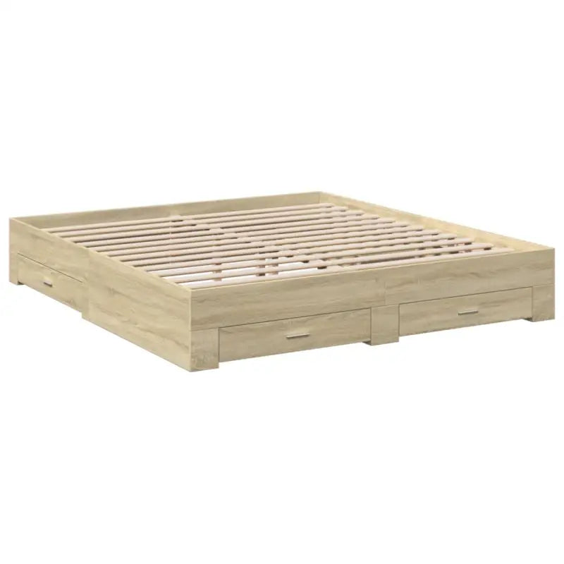 Modern bedframe met lades van bewerkt hout voor een eigentijdse slaapkamer - Bedden & bedframes