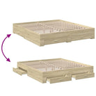 Modern bedframe met lades van bewerkt hout voor een eigentijdse slaapkamer - Bedden & bedframes