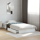 Modern bedframe met lades van bewerkt hout voor een stijlvolle slaapkamer - Wit / 90 x 200 cm - Bedden & bedframes