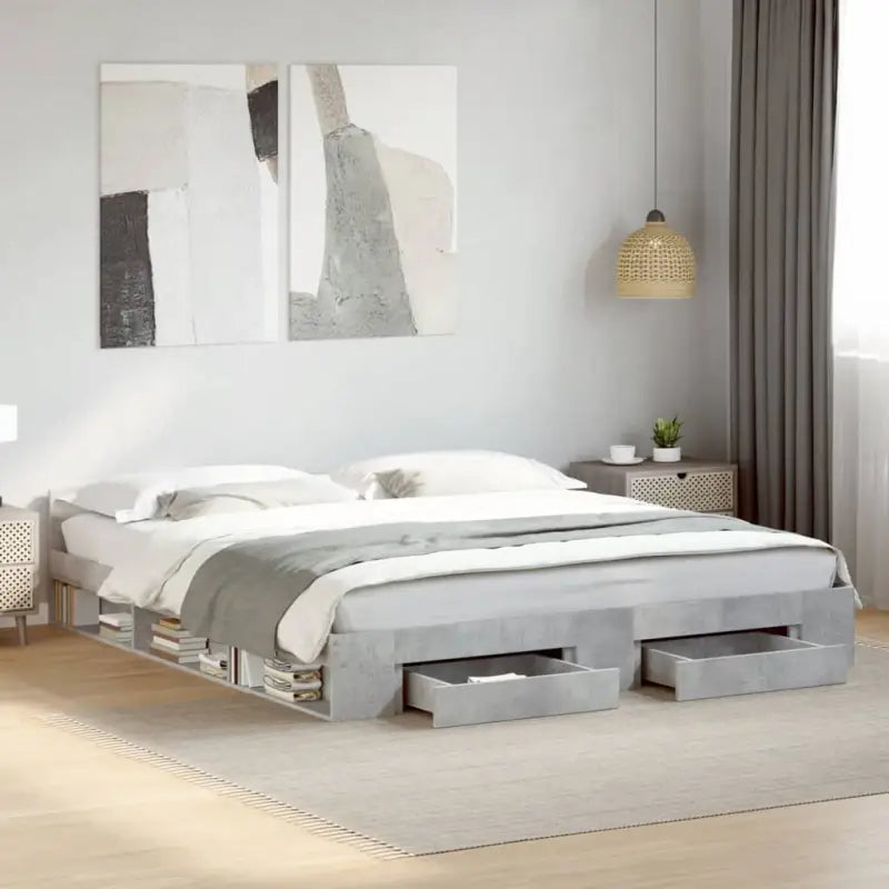 Modern bedframe met lades van bewerkt hout voor een stijlvolle slaapkamer - Bedden & bedframes