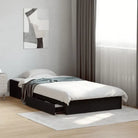 Modern bedframe met lades van bewerkt hout voor een stijlvolle slaapkamer - Zwart / 90 x 190 cm - Bedden & bedframes