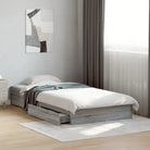 Modern bedframe met lades van bewerkt hout voor een stijlvolle slaapkamer - Grijs sonoma / 75 x 190 cm - Bedden &