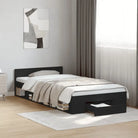 Modern bedframe met lades van bewerkt hout voor een stijlvolle slaapkamer - Zwart / 100 x 200 cm - Bedden & bedframes