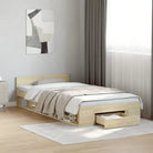 Modern bedframe met lades van bewerkt hout voor een stijlvolle slaapkamer - Sonoma eiken / 90 x 190 cm - Bedden &