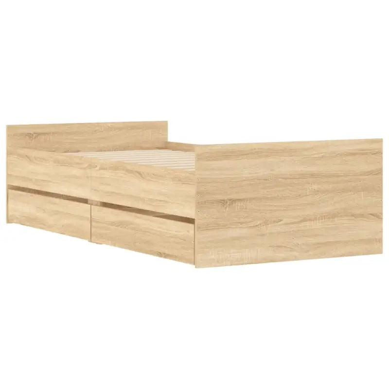 Modern bedframe met lades van bewerkt hout voor je slaapkamer - Bedden & bedframes