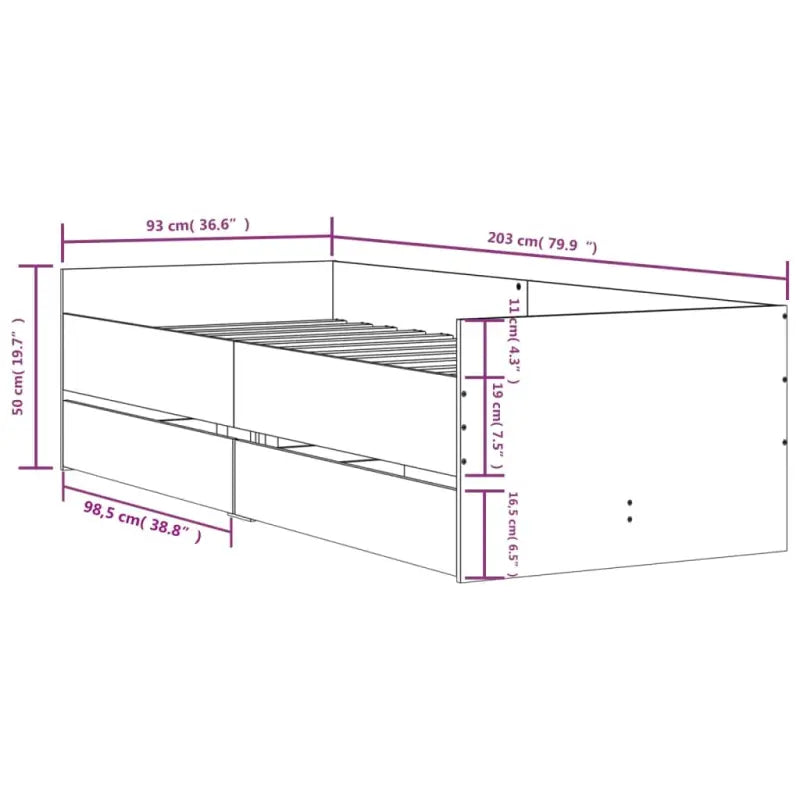 Modern bedframe met lades van bewerkt hout voor jouw slaapkamer - Bedden & bedframes