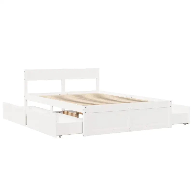 Modern bedframe met lades van massief grenenhout en multiplex lattenbodem - Bedden & bedframes
