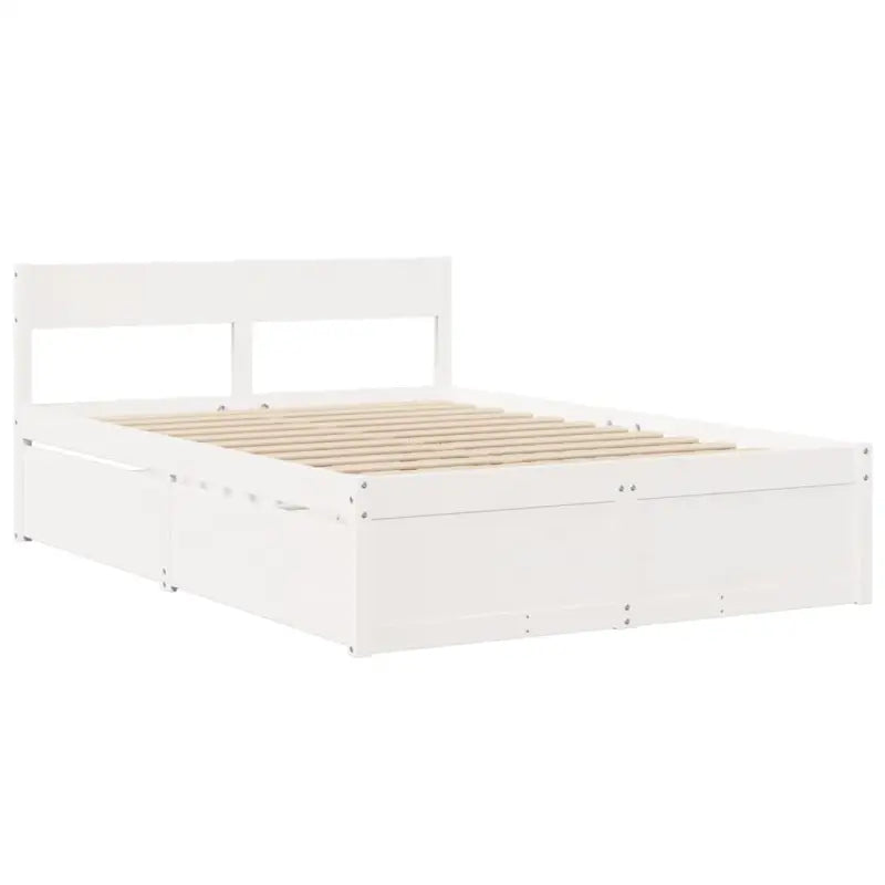 Modern bedframe met lades van massief grenenhout en multiplex lattenbodem - Bedden & bedframes