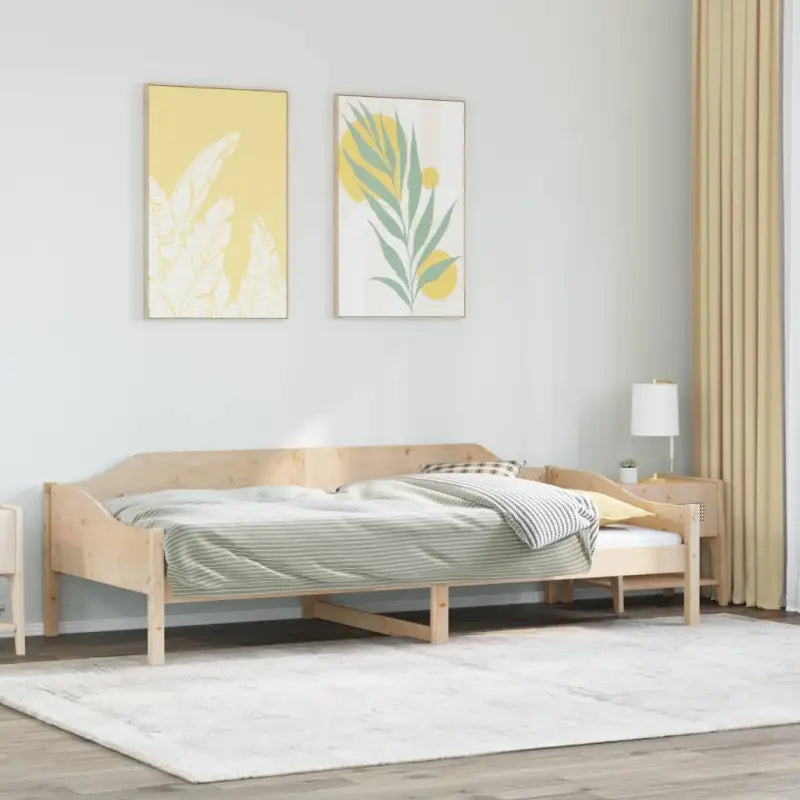 Modern bedframe met massief grenenhout en multiplex lattenbodem - Naturel / 90 x 190 cm - Bedden & bedframes