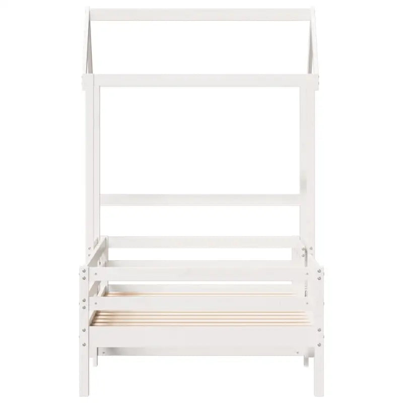 Modern bedframe met massief grenenhout en multiplex lattenbodem in wit materiaal - Bedden & bedframes