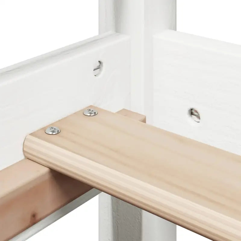 Modern bedframe met massief grenenhout en multiplex lattenbodem in wit materiaal - Bedden & bedframes