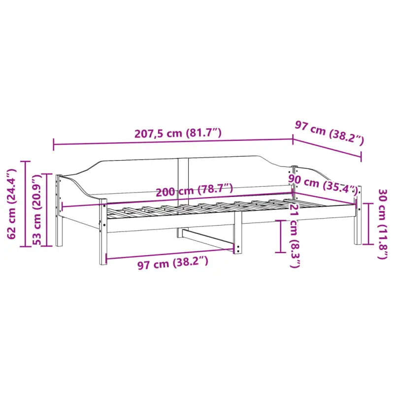 Modern bedframe met massief grenenhout en multiplex lattenbodem - Bedden & bedframes