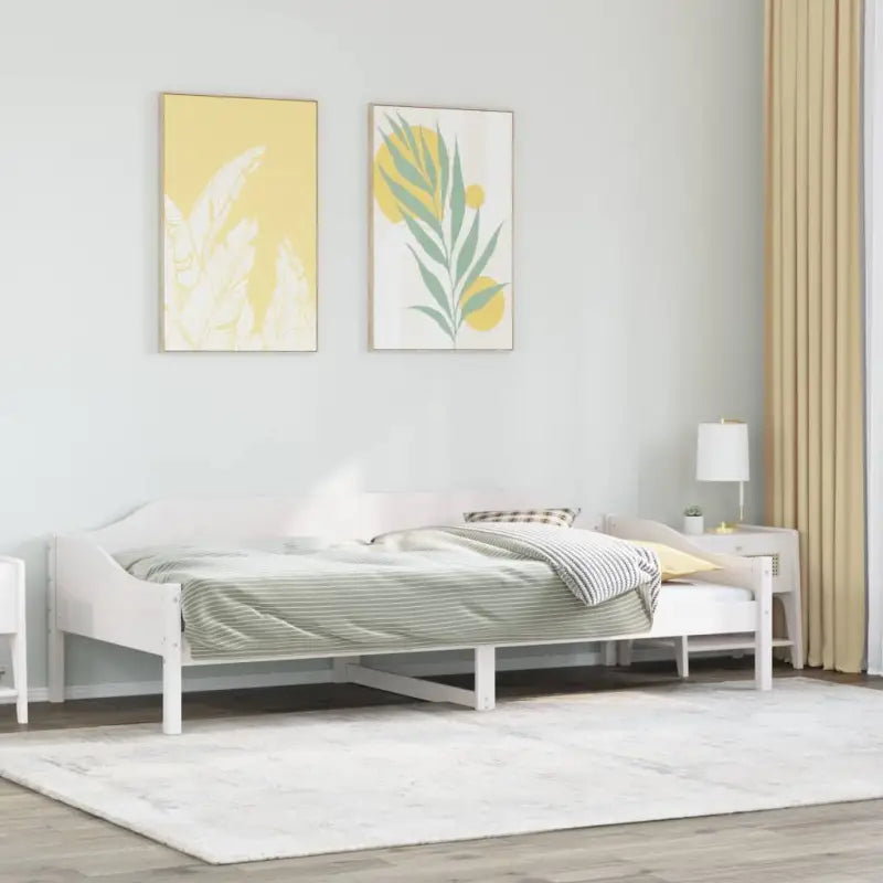 Modern bedframe met massief grenenhout en multiplex lattenbodem - Wit / 90 x 200 cm - Bedden & bedframes