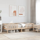 Modern bedframe met multiplex lattenbodem in massief grenenhout - Naturel / 90 x 200 cm - Bedden & bedframes