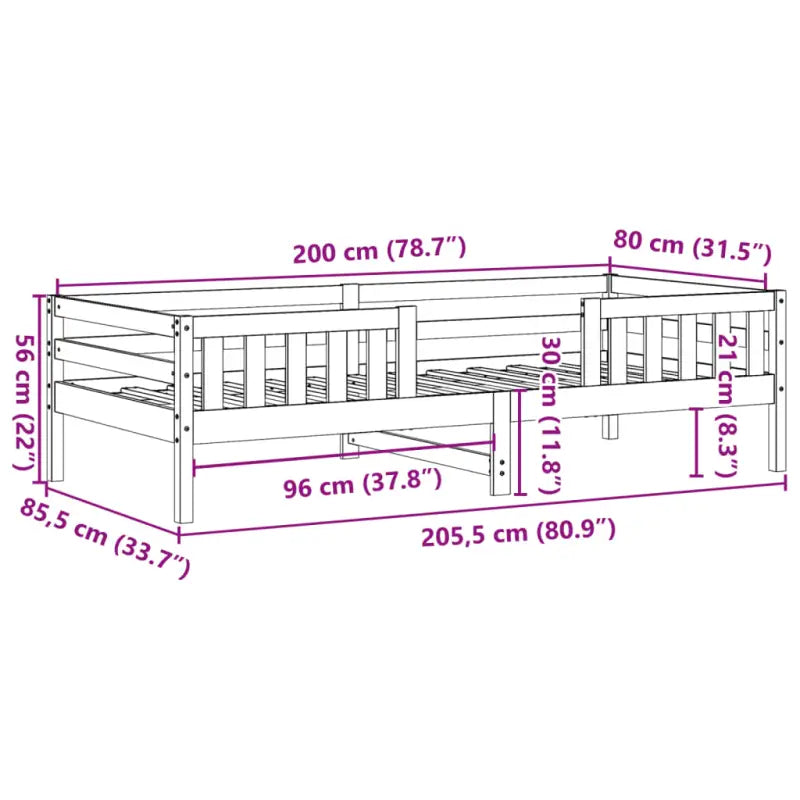 Modern bedframe met multiplex lattenbodem in massief grenenhout - Bedden & bedframes