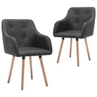 Modern beklede eetkamerstoelen set voor comfort en stijl - Donkergrijs / 2 - Eetkamerstoelen