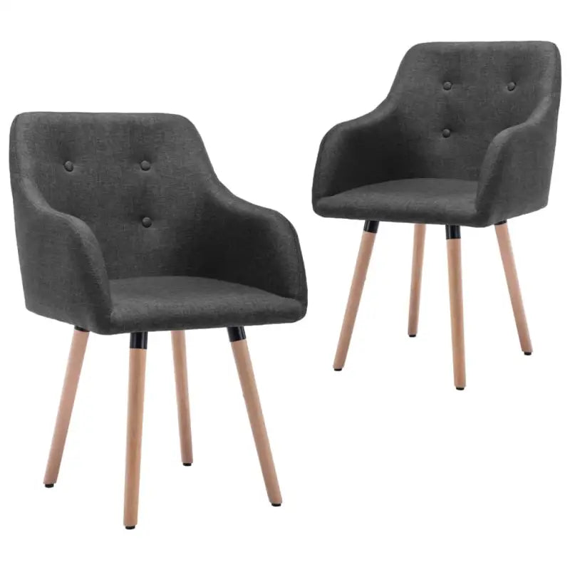 Modern beklede eetkamerstoelen set voor comfort en stijl - Donkergrijs / 2 - Eetkamerstoelen