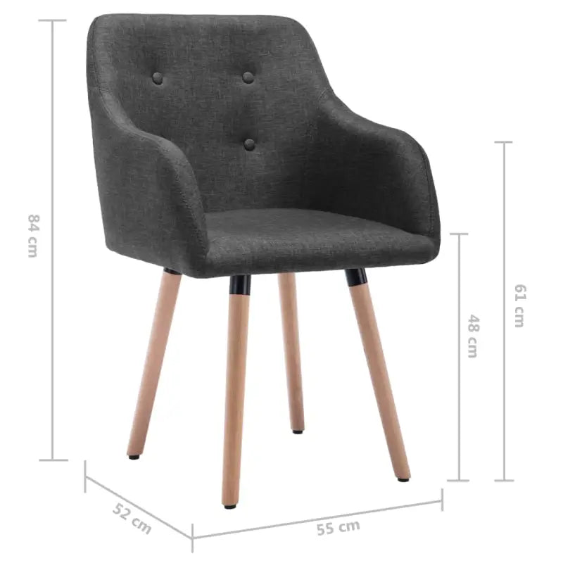 Modern beklede eetkamerstoelen set voor comfort en stijl - Donkergrijs / 2 - Eetkamerstoelen
