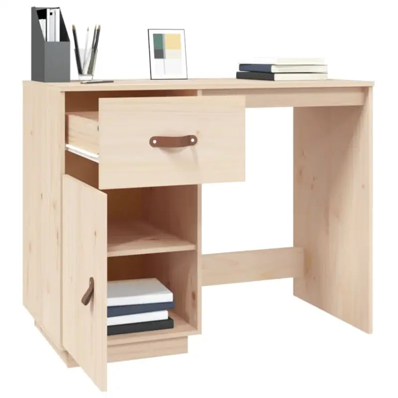 Modern bureau met massief grenenhout voor een elegante werkplek - Bureaus