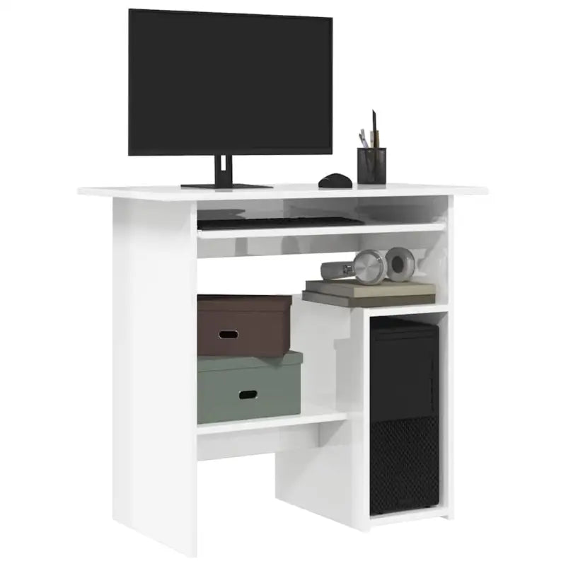Modern bureau van bewerkt hout met hoogglans wit en makkelijk schoon te maken - Bureaus