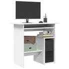 Modern bureau van bewerkt hout met hoogglans wit en makkelijk schoon te maken - Wit - Bureaus